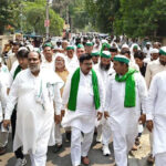 भाकियू रोड ने किसानों की समस्याओं को लेकर निकाला पैदल मार्च