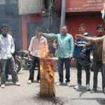 यूथ कांग्रेस ने प्रभारी मंत्री कैड़ा के खिलाफ किया प्रदर्शन