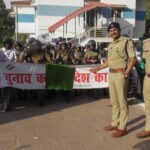 बागेश्वर पुलिस ने भयमुक्त होकर निष्पक्ष मतदान को निकाली बाईक रैली